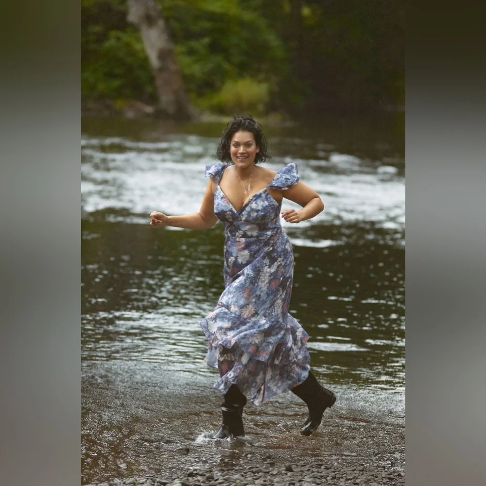 NWT HUTCH Anthropologie Ruffled Midi Dress - Picture 12 of 12